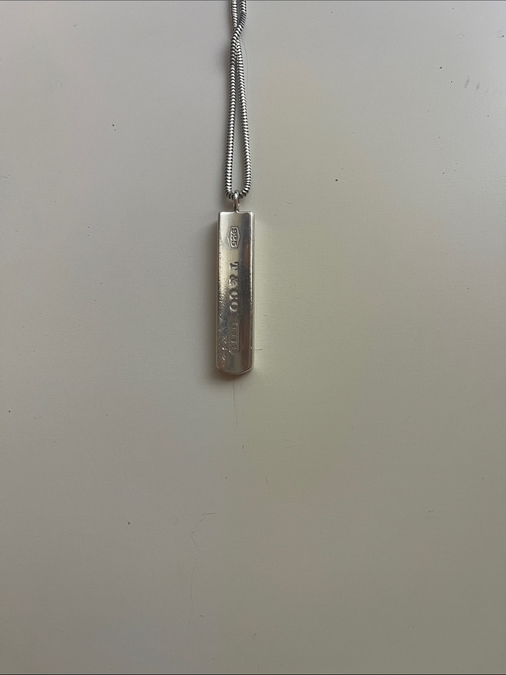 Tiffany & Co. 1837 Sterling Silver Bar Pendant Necklace